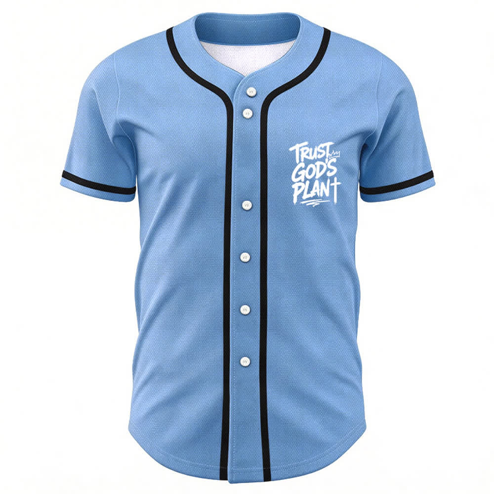 Camiseta de béisbol con botones "Confía en el plan de Dios" de Christianartworkshop - image 51