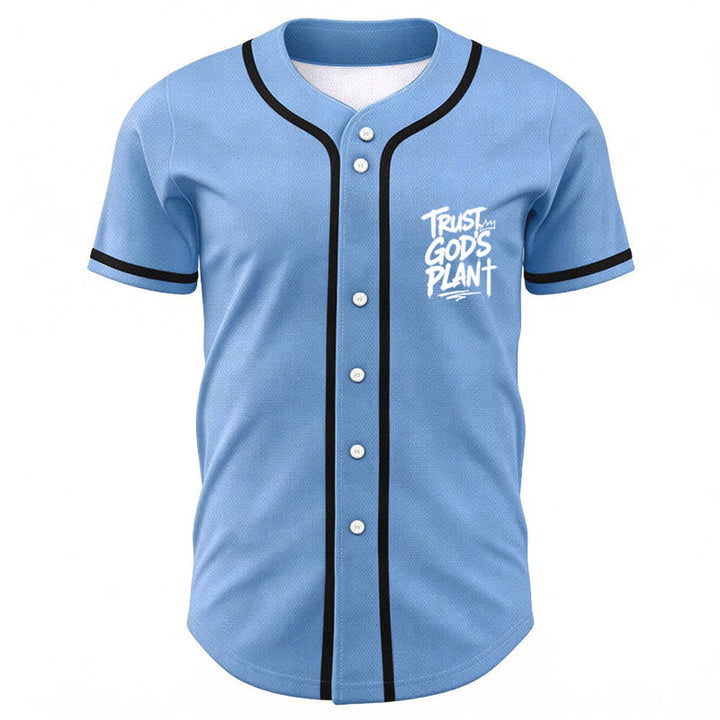 Camiseta de béisbol con botones "Confía en el plan de Dios" de Christianartworkshop - image 51