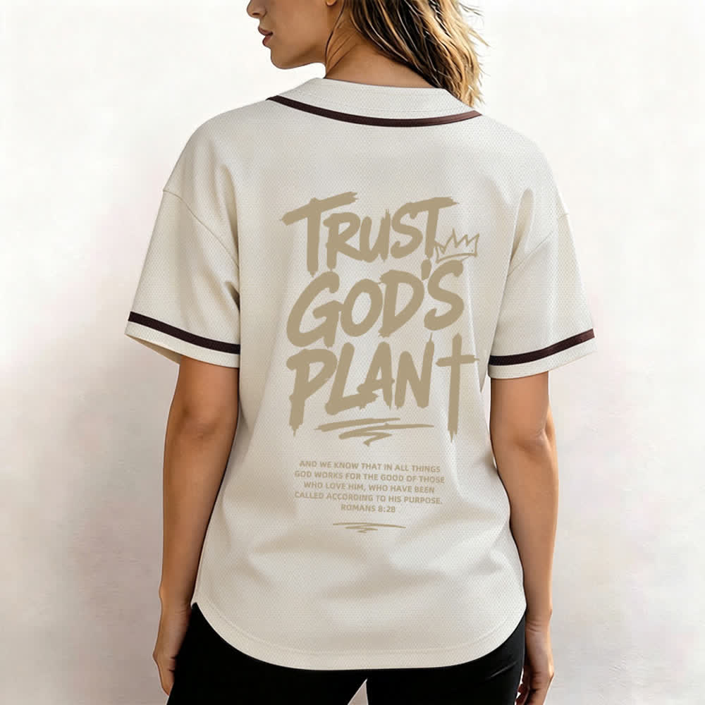 Camiseta de béisbol con botones "Confía en el plan de Dios" de Christianartworkshop - image 24