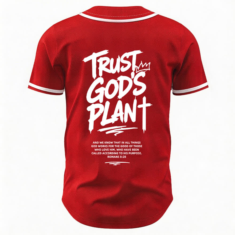 Camiseta de béisbol con botones "Confía en el plan de Dios" de Christianartworkshop - image 43