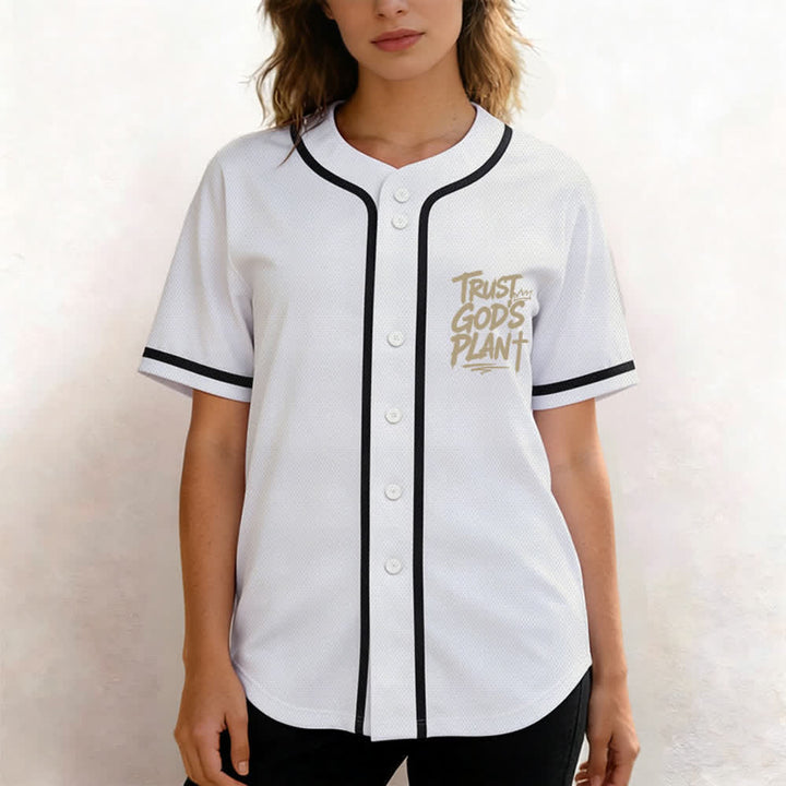 Camiseta de béisbol con botones "Confía en el plan de Dios" de Christianartworkshop - image 32