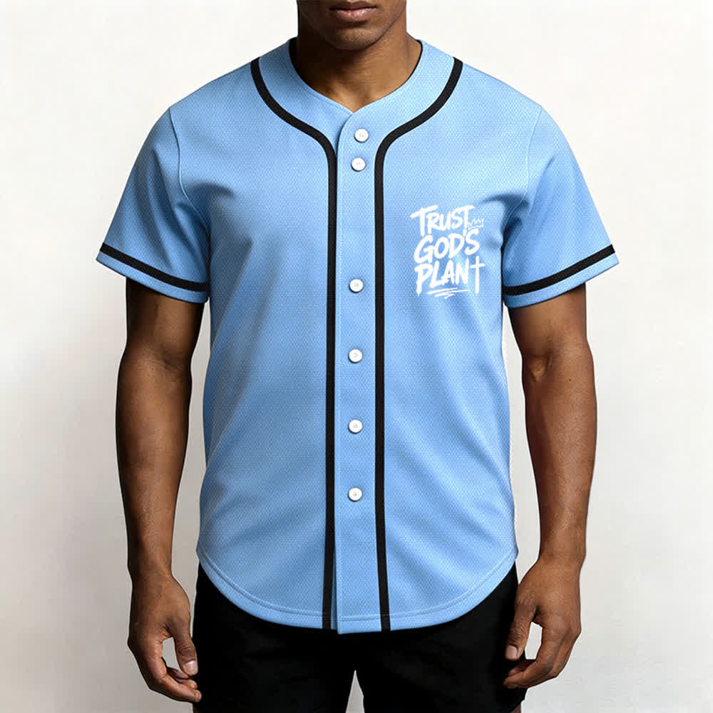 Camiseta de béisbol con botones "Confía en el plan de Dios" de Christianartworkshop - image 55