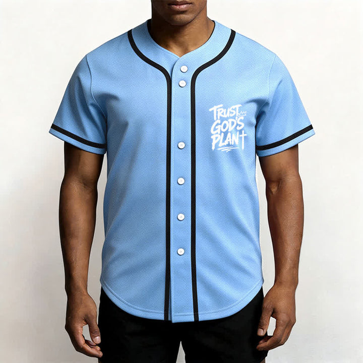 Camiseta de béisbol con botones "Confía en el plan de Dios" de Christianartworkshop - image 55