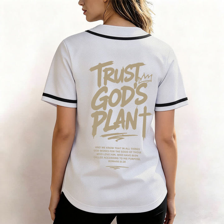 Camiseta de béisbol con botones "Confía en el plan de Dios" de Christianartworkshop - image 31