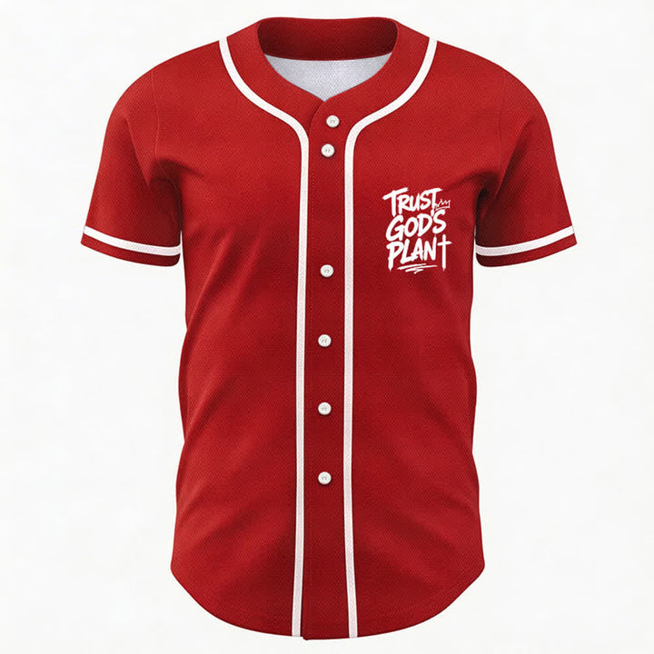 Camiseta de béisbol con botones "Confía en el plan de Dios" de Christianartworkshop - image 44