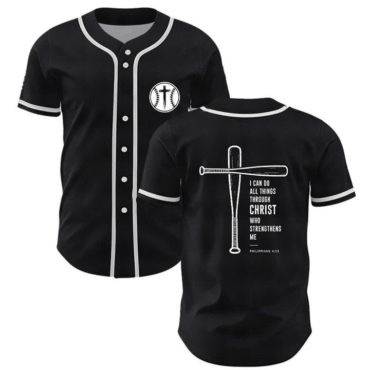 Christianartworkshop Camiseta de béisbol negra con espalda de malla y diseño de verso - Negro - 5XL - image 0