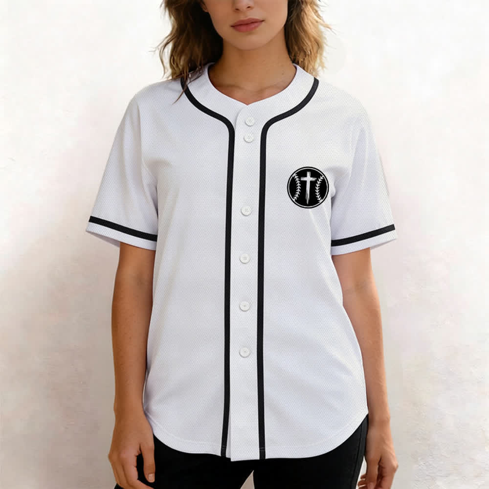 Christianartworkshop Camiseta de béisbol negra con espalda de malla y diseño de verso - image 11