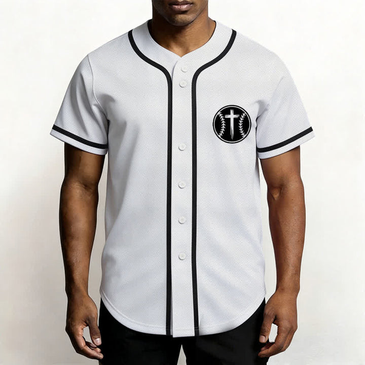 Christianartworkshop Camiseta de béisbol negra con espalda de malla y diseño de verso - image 13