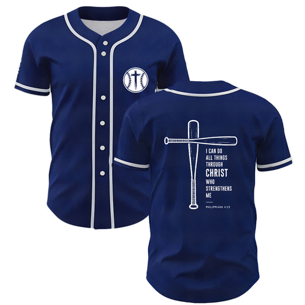 Christianartworkshop Camiseta de béisbol negra con espalda de malla y diseño de verso - Azul marino - 5XL - image 35
