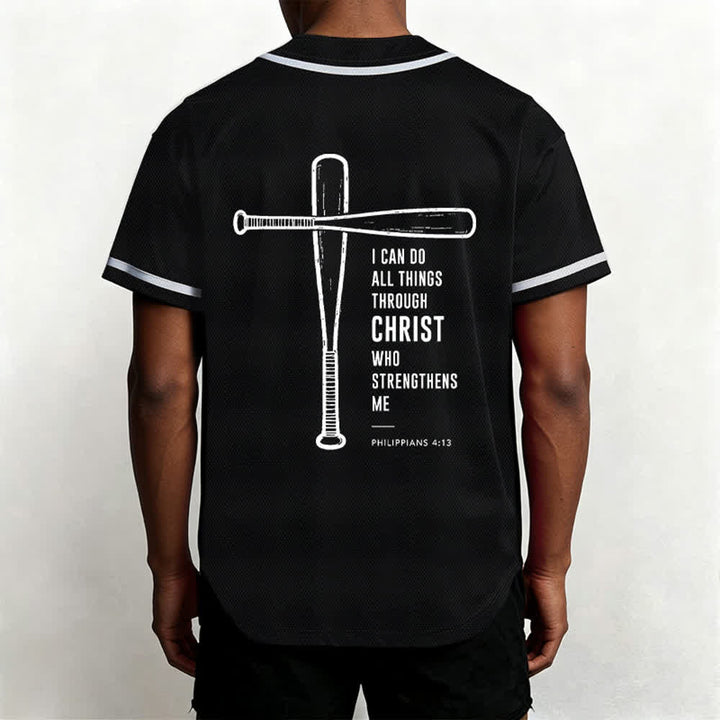 Christianartworkshop Camiseta de béisbol negra con espalda de malla y diseño de verso - image 5