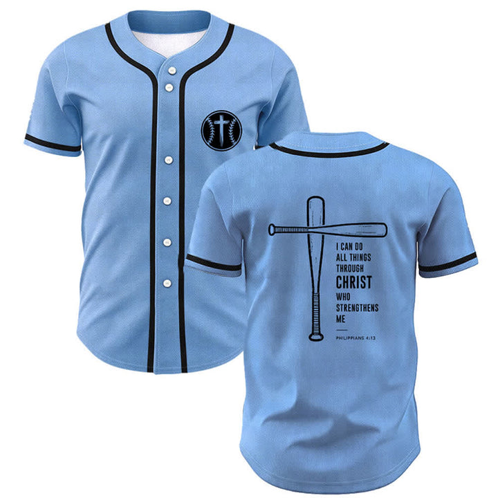 Christianartworkshop Camiseta de béisbol negra con espalda de malla y diseño de verso - Azul cielo - 5XL - image 49