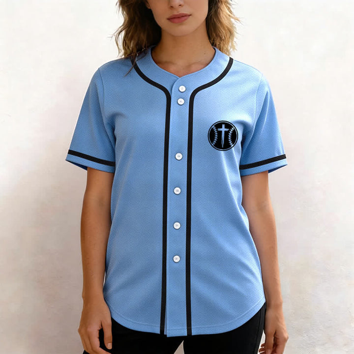 Christianartworkshop Camiseta de béisbol negra con espalda de malla y diseño de verso - image 53