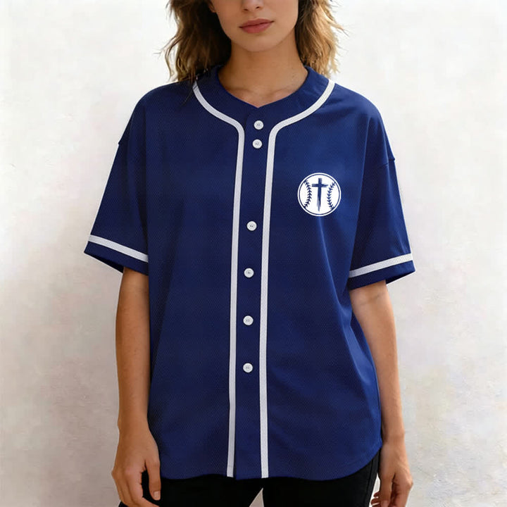Christianartworkshop Camiseta de béisbol negra con espalda de malla y diseño de verso - image 39