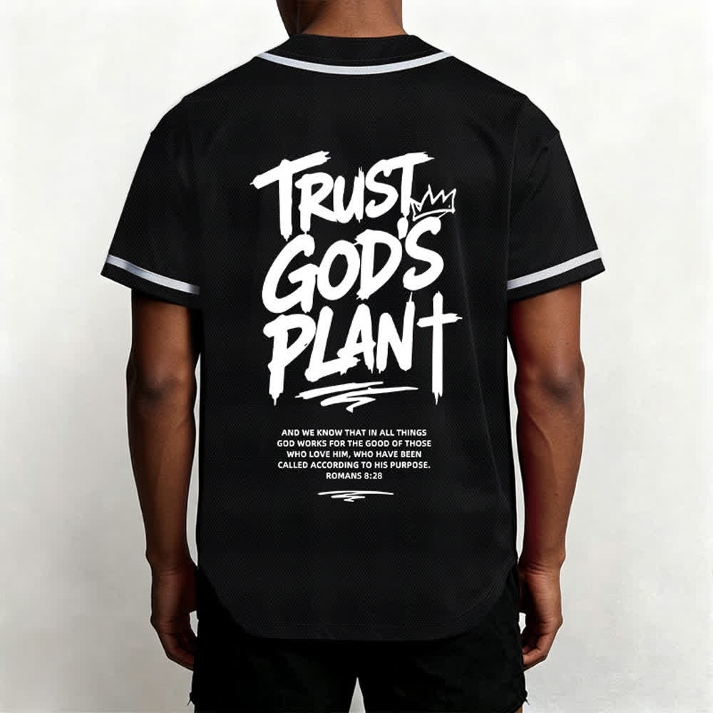 Camiseta de béisbol con botones "Confía en el plan de Dios" de Christianartworkshop - image 5