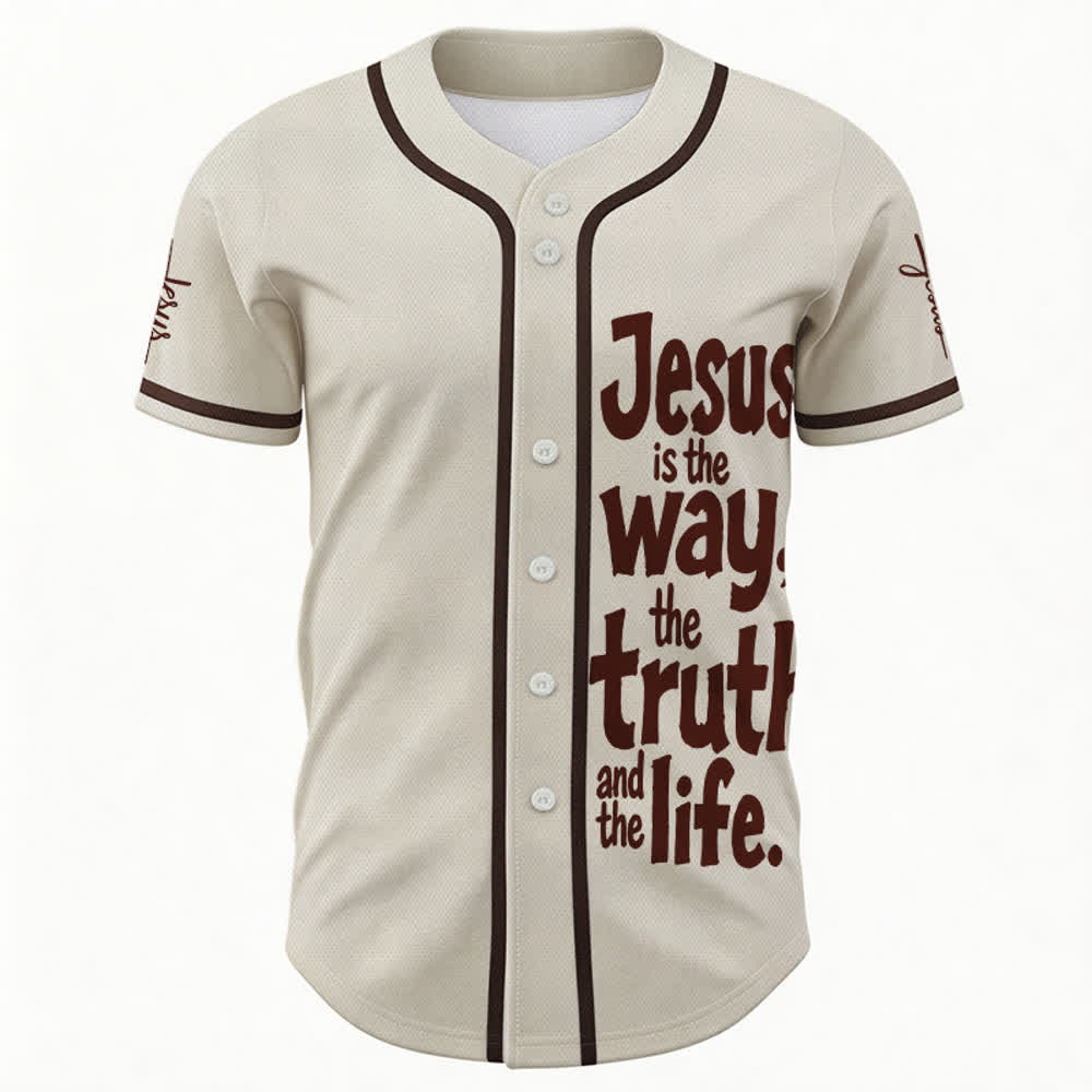 Camiseta de béisbol de Christianartworkshop con el lema "Jesús es el camino" - image 2