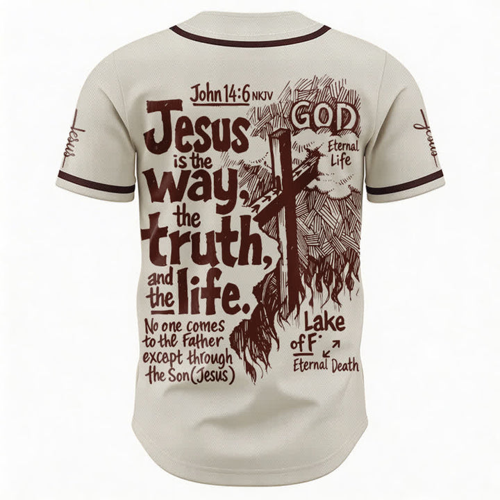 Camiseta de béisbol de Christianartworkshop con el lema "Jesús es el camino" - image 1