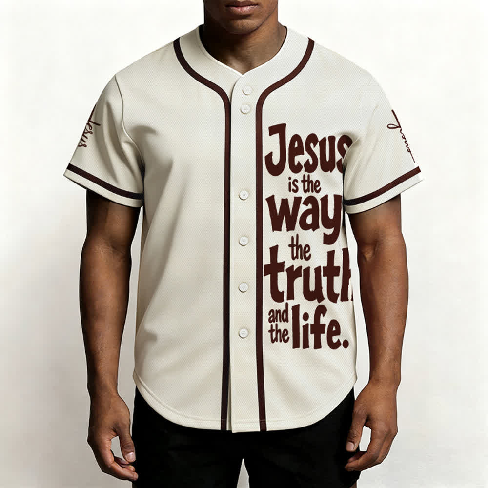 Camiseta de béisbol de Christianartworkshop con el lema "Jesús es el camino" - image 6