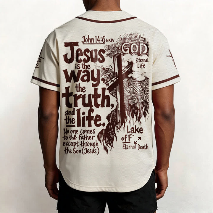 Camiseta de béisbol de Christianartworkshop con el lema "Jesús es el camino" - image 5