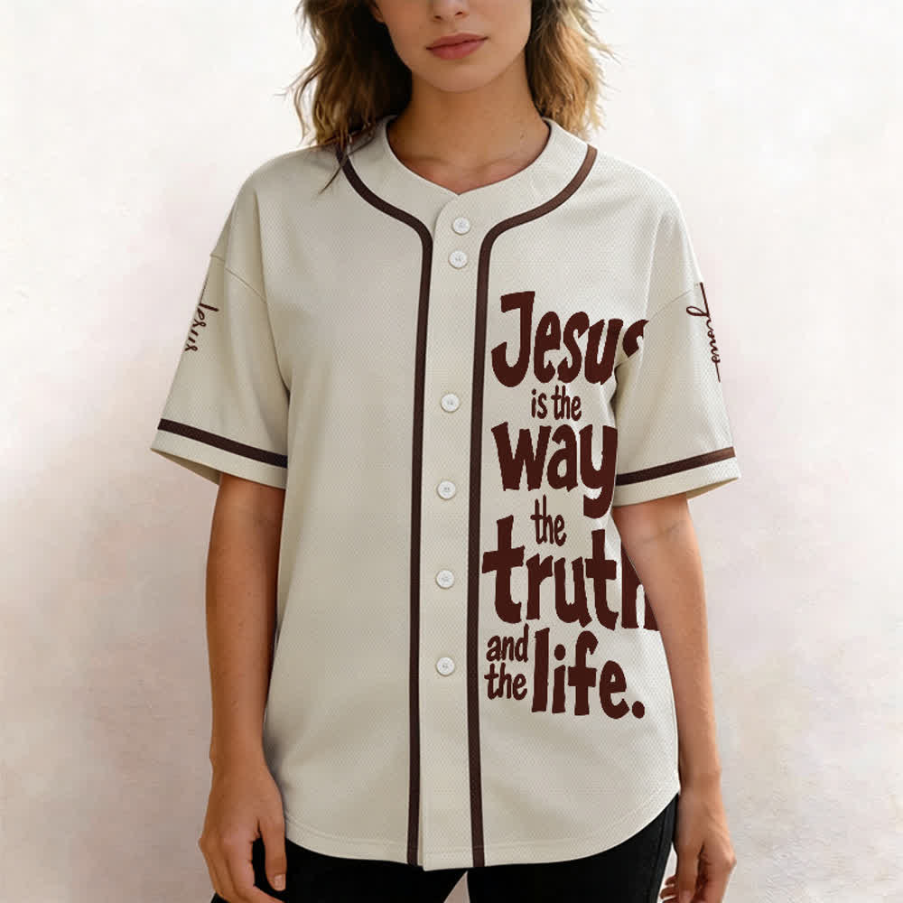 Camiseta de béisbol de Christianartworkshop con el lema "Jesús es el camino" - image 4