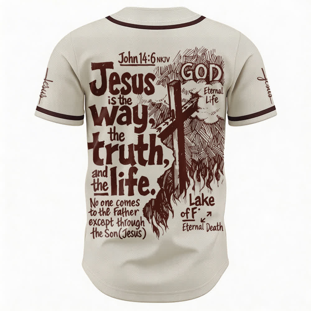 Christianartworkshop Camiseta de béisbol de malla "Jesús es el camino" - image 1