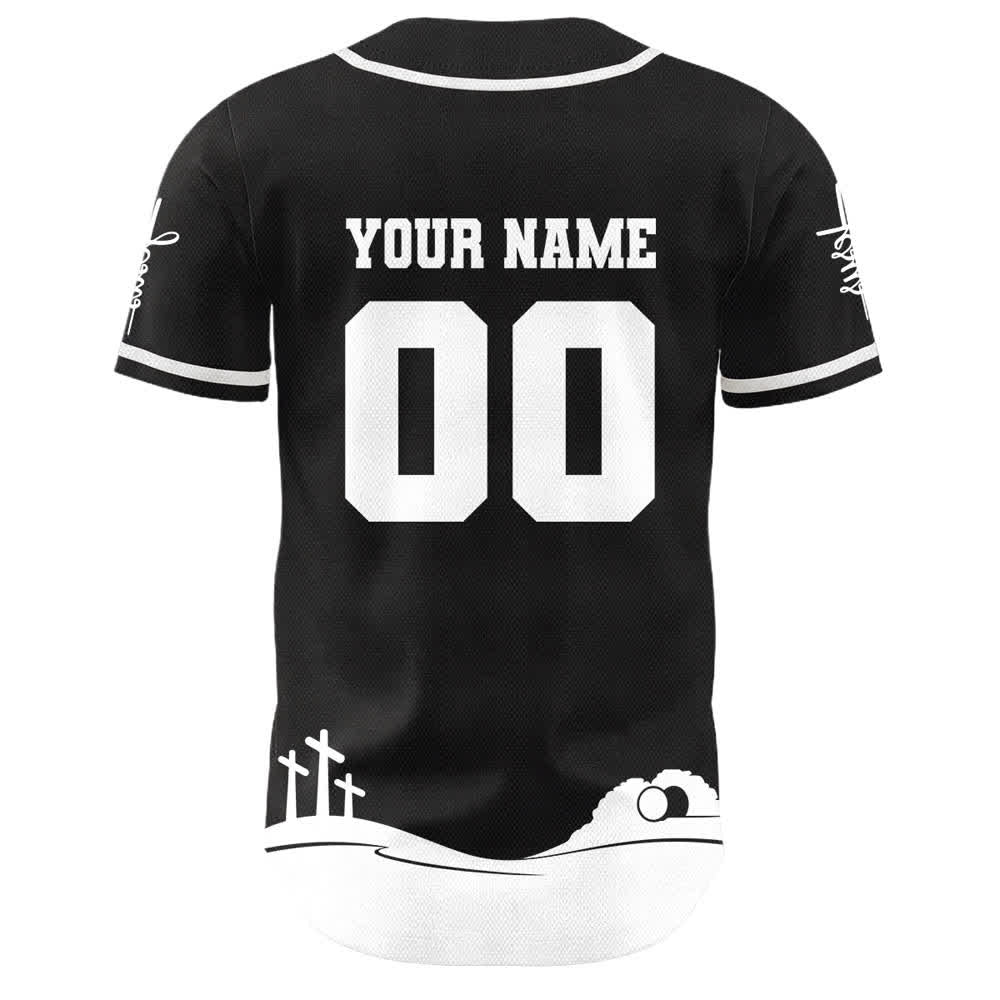 Camiseta de béisbol personalizada con nombre y número de Christianartworkshop: Jesús es mi rey - image 4