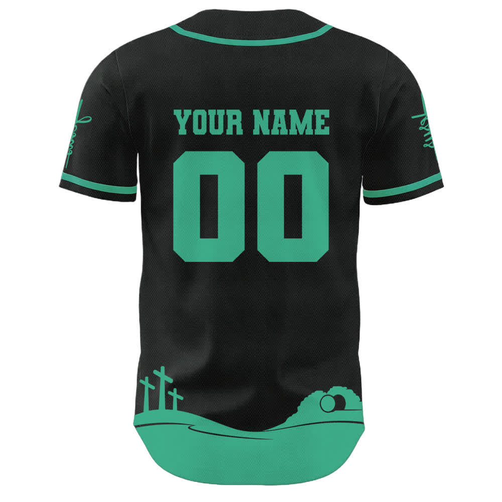 Camiseta de béisbol personalizada con nombre y número de Christianartworkshop: Jesús es mi rey - image 10