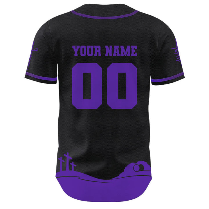 Camiseta de béisbol personalizada con nombre y número de Christianartworkshop: Jesús es mi rey - image 7