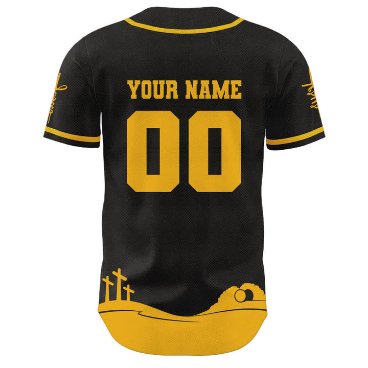Camiseta de béisbol personalizada con nombre y número de Christianartworkshop: Jesús es mi rey - image 19