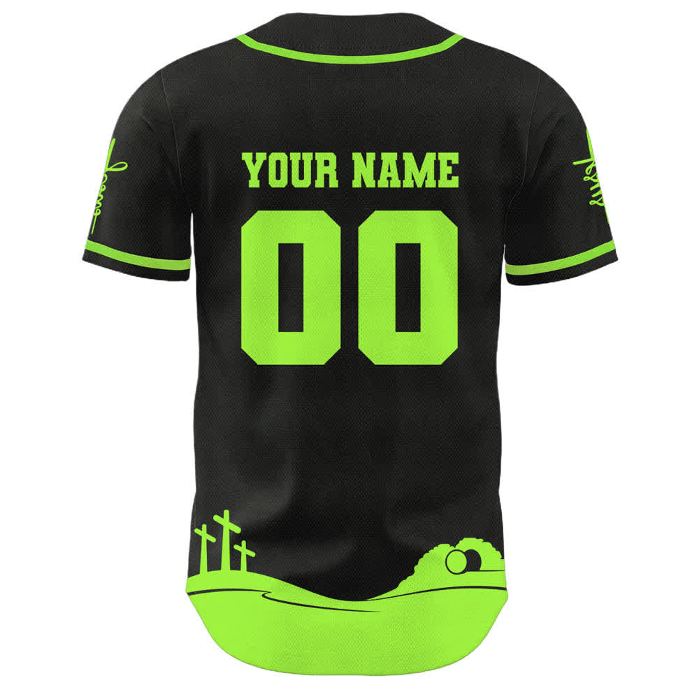 Camiseta de béisbol personalizada con nombre y número de Christianartworkshop: Jesús es mi rey - image 25