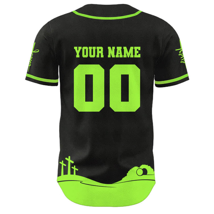 Camiseta de béisbol personalizada con nombre y número de Christianartworkshop: Jesús es mi rey - image 25