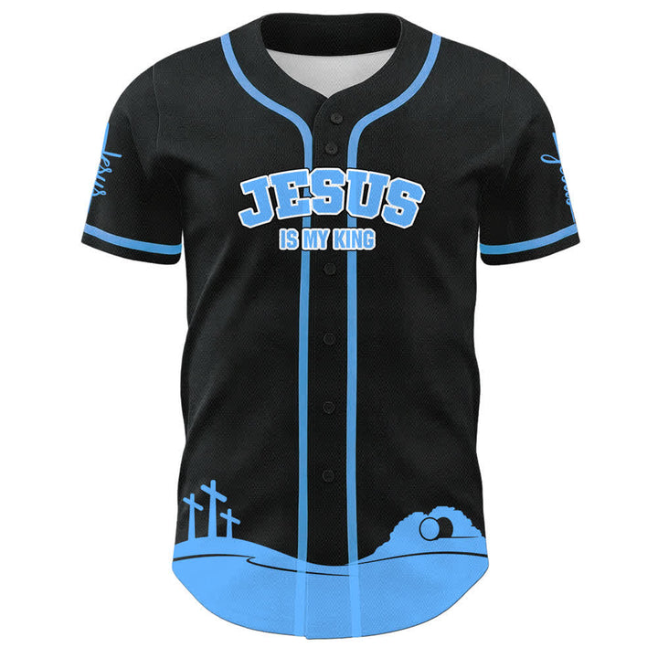 Camiseta de béisbol personalizada con nombre y número de Christianartworkshop: Jesús es mi rey - image 14