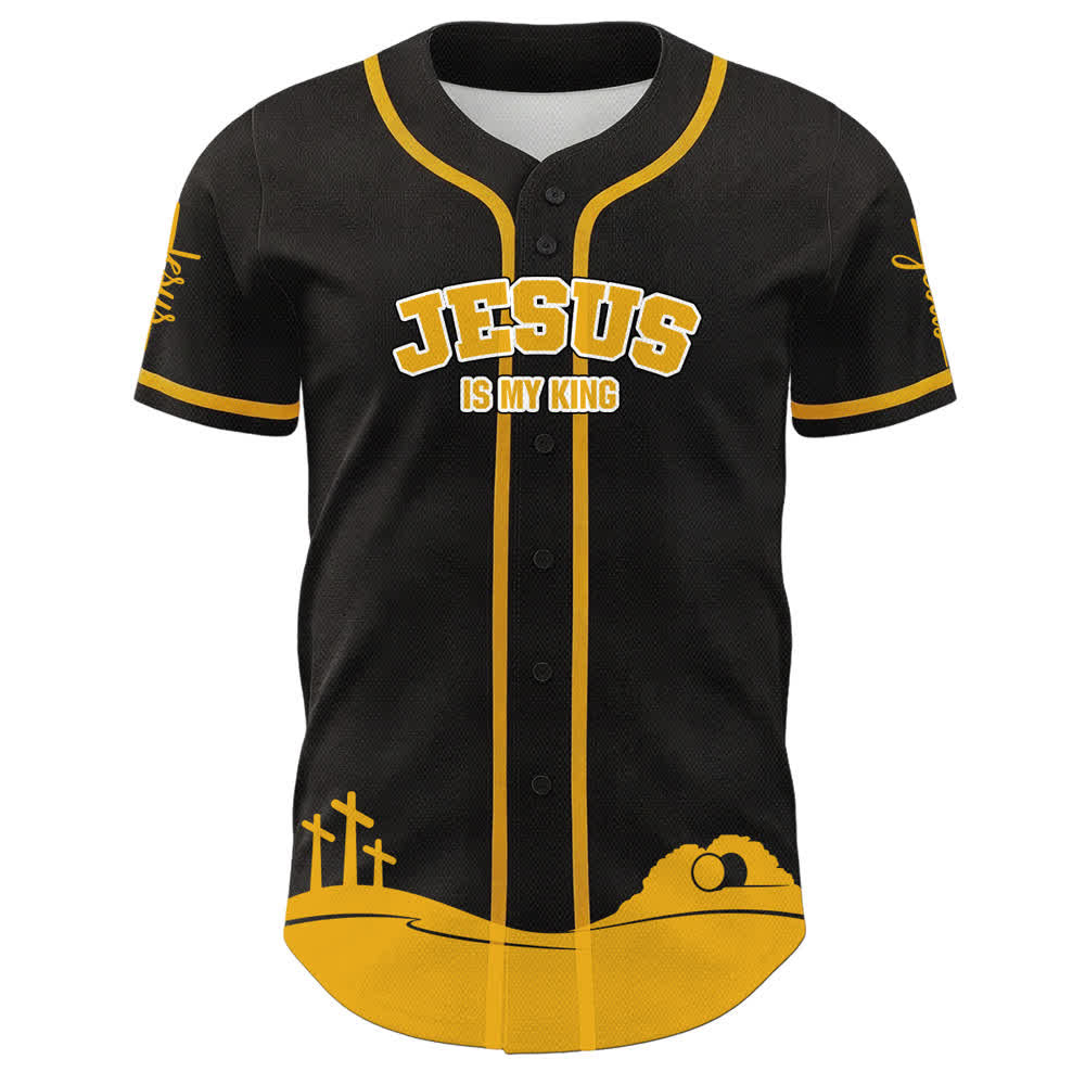 Camiseta de béisbol personalizada con nombre y número de Christianartworkshop: Jesús es mi rey - image 20