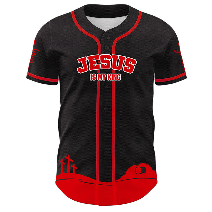 Camiseta de béisbol personalizada con nombre y número de Christianartworkshop: Jesús es mi rey - image 17