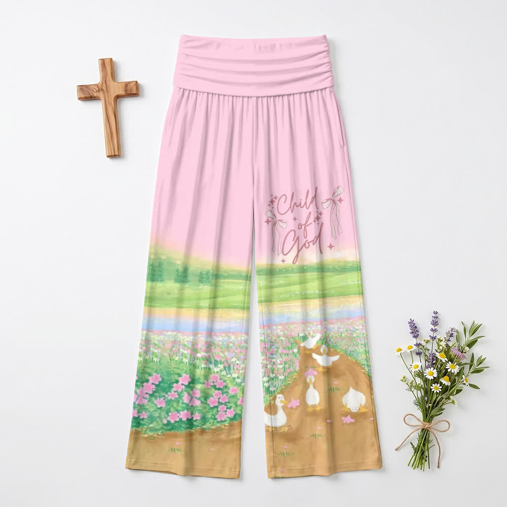 Christianartworkshop Pantalones de pierna ancha para mujer con estampado pastoral "Hijo de Dios" - EE. UU. 22, Reino Unido/Australia 26, UE 54 - image 0