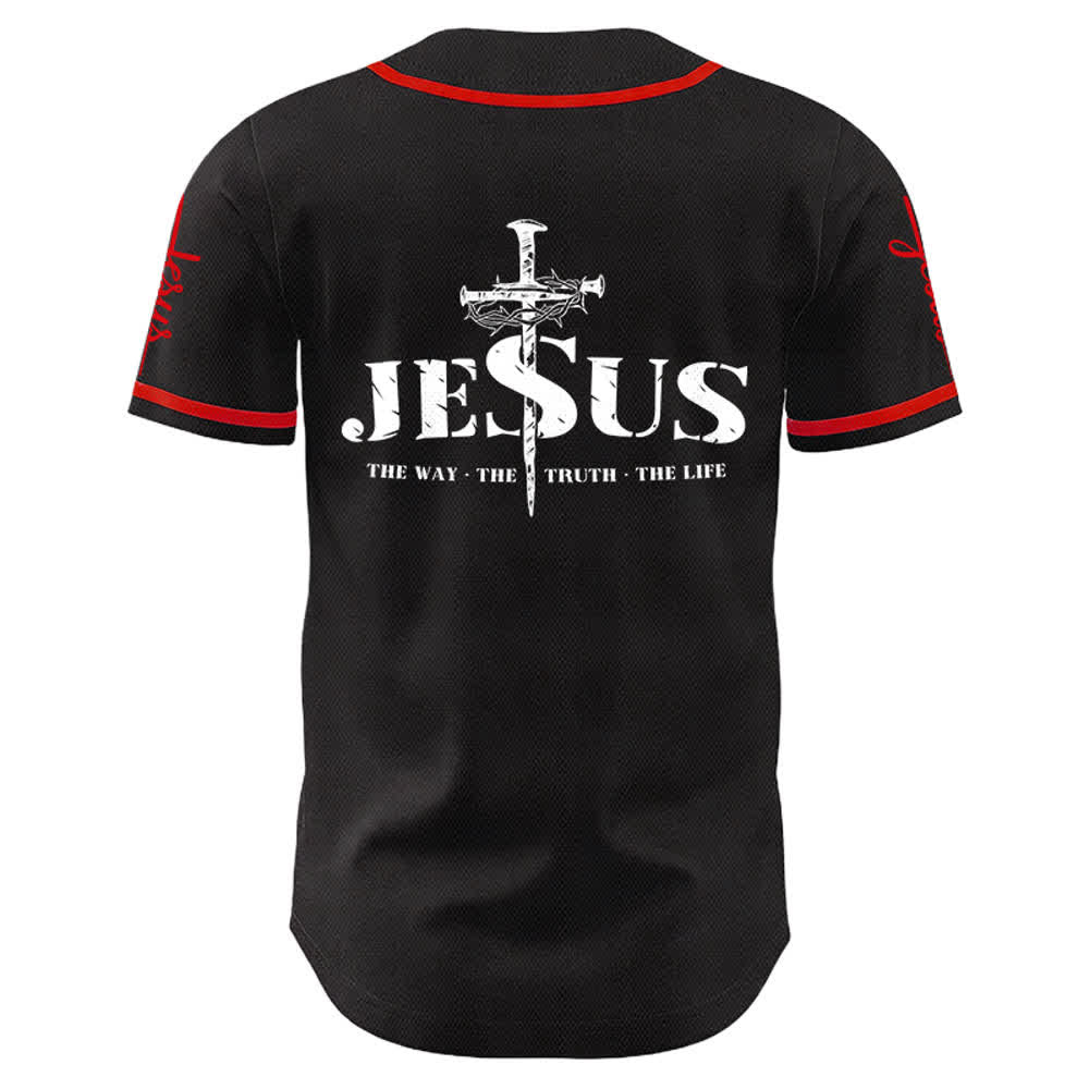 Christianartworkshop Camiseta de béisbol con la cruz de Jesús, clavos y corona de espinas - image 13