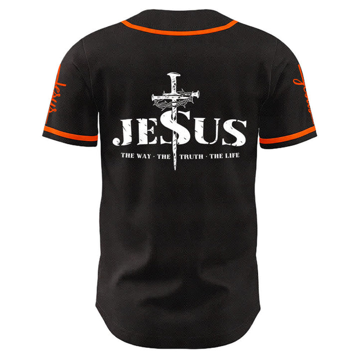 Camiseta de béisbol con la cruz de Jesús, clavos y corona de espinas de Christianartworkshop - image 16