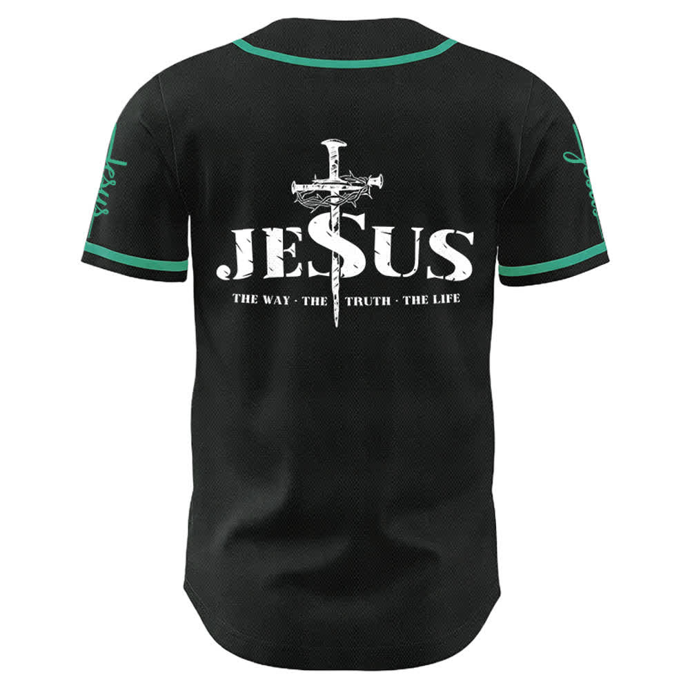Christianartworkshop Camiseta de béisbol con la cruz de Jesús, clavos y corona de espinas - image 19