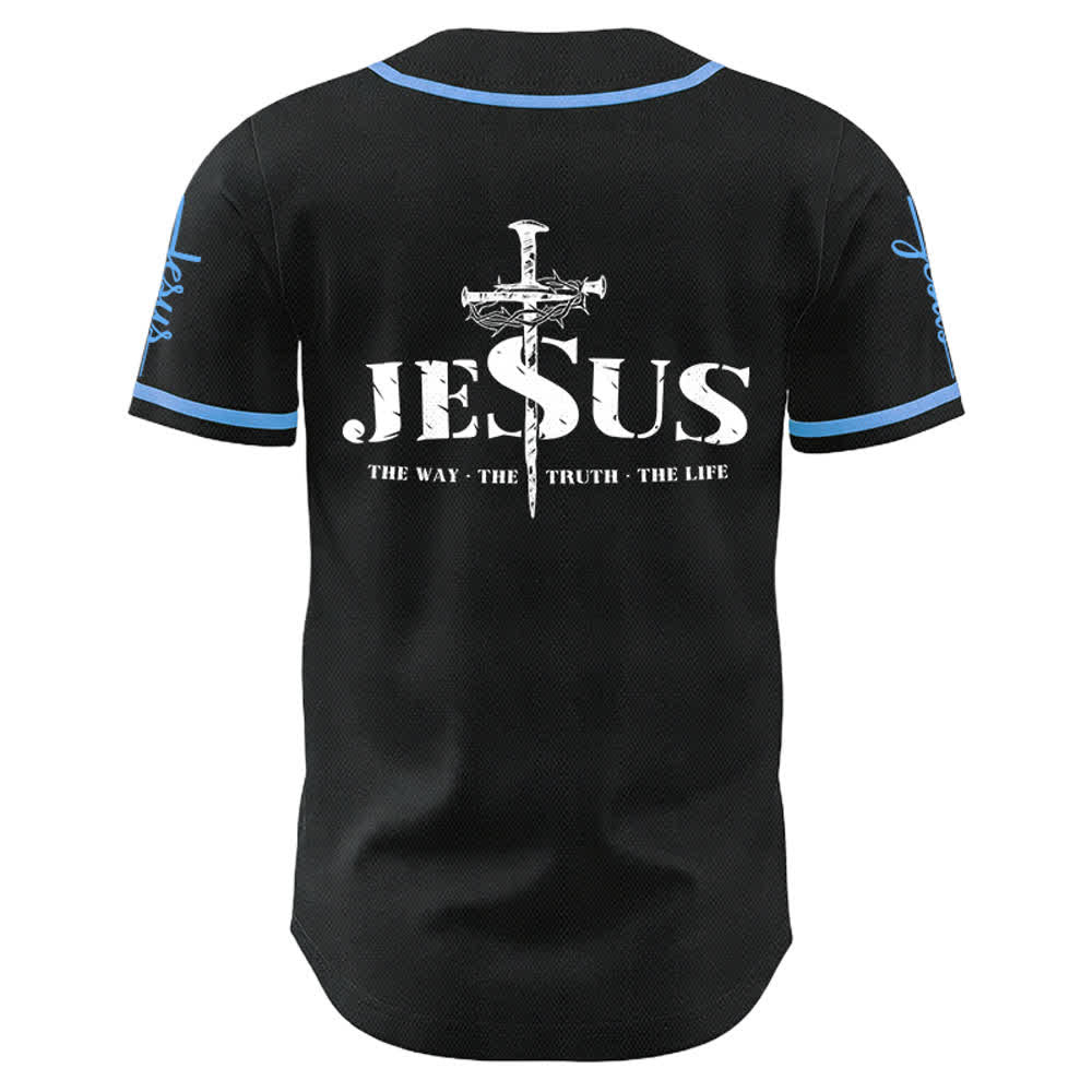 Camiseta de béisbol con la cruz de Jesús, clavos y corona de espinas de Christianartworkshop - image 22