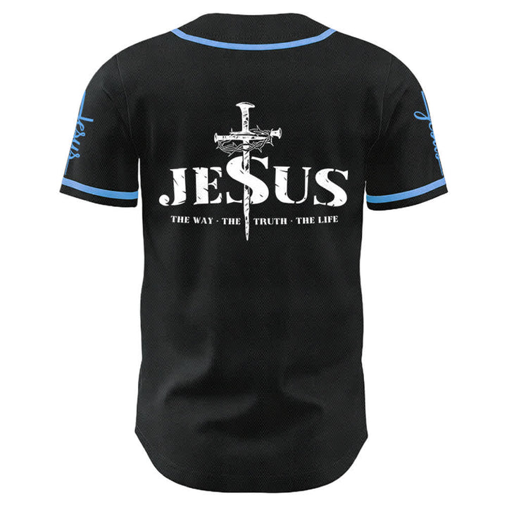Camiseta de béisbol con la cruz de Jesús, clavos y corona de espinas de Christianartworkshop - image 22