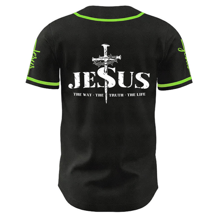 Camiseta de béisbol con la cruz de Jesús, clavos y corona de espinas de Christianartworkshop - image 28
