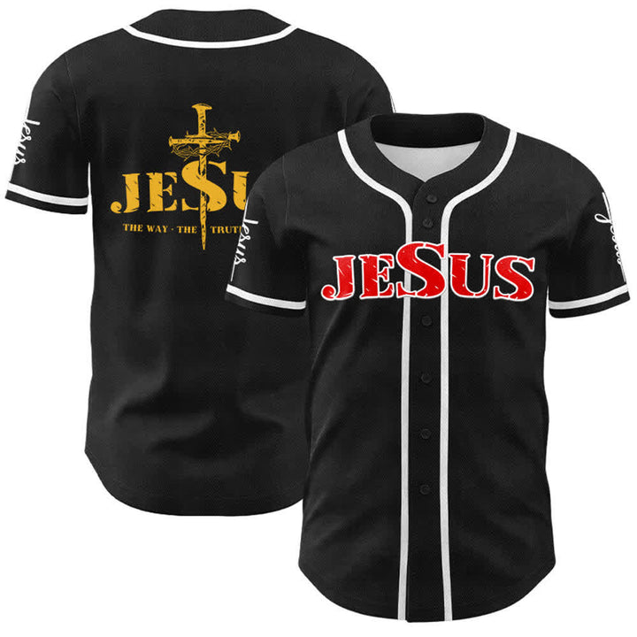 Camiseta de béisbol con la cruz de Jesús, clavos y corona de espinas de Christianartworkshop - Jesús Rojo - Blanco - 5XL - image 39