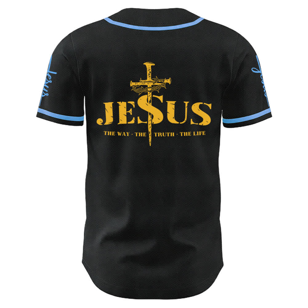 Camiseta de béisbol con la cruz de Jesús, clavos y corona de espinas de Christianartworkshop - image 53