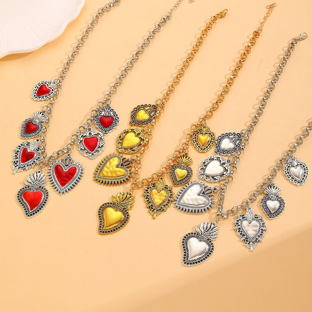 Christianartworkshop Colección de pendientes colgantes Sagrado Corazón superponibles: Susurro de cálida gracia celestial - image 1