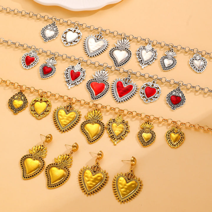 Christianartworkshop Colección de pendientes colgantes Sagrado Corazón superponibles: Susurro de cálida gracia celestial - image 0