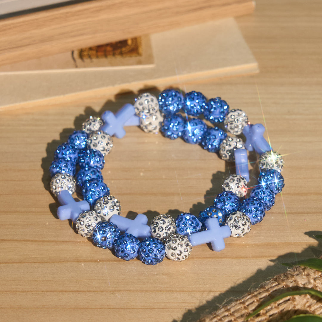 Christianartworkshop Pulsera de béisbol con cruz y cuentas, estilo bola de discoteca brillante, para usar todo el día: símbolo de luz sagrada constante. - F - image 22
