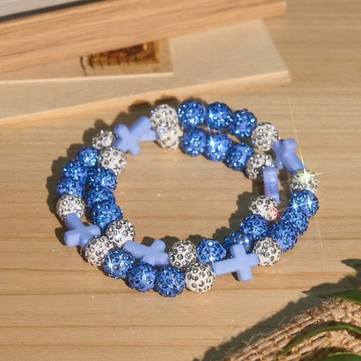 Christianartworkshop Pulsera de béisbol con cruz y cuentas, estilo bola de discoteca brillante, para usar todo el día: símbolo de luz sagrada constante. - F - image 22