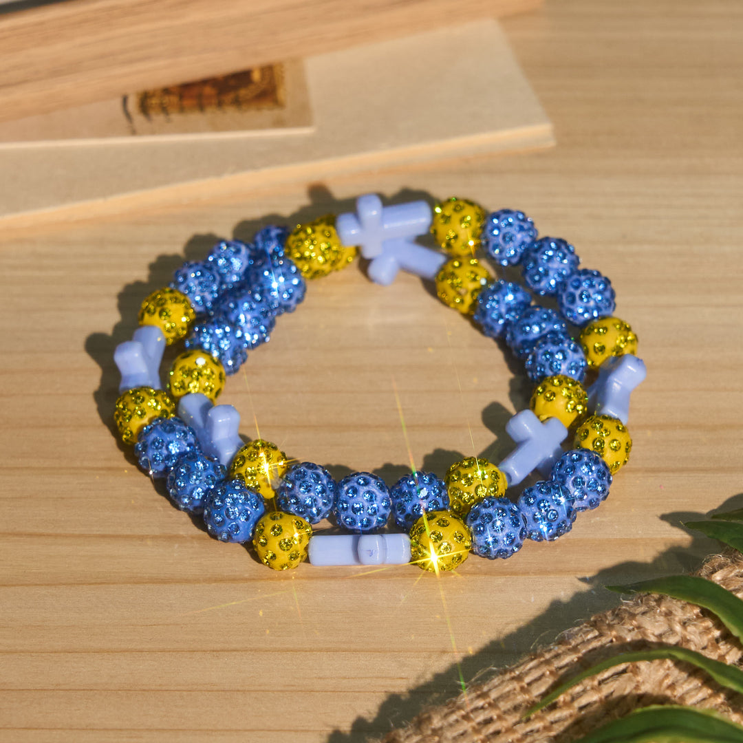 Christianartworkshop Pulsera de béisbol con cruz y cuentas, estilo bola de discoteca brillante, para usar todo el día: símbolo de luz sagrada constante. - mi - image 18