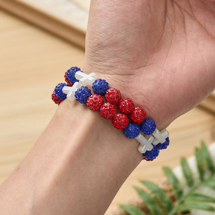 Christianartworkshop Pulsera de béisbol con cruz y cuentas, estilo bola de discoteca brillante, para usar todo el día: símbolo de luz sagrada constante. - image 16