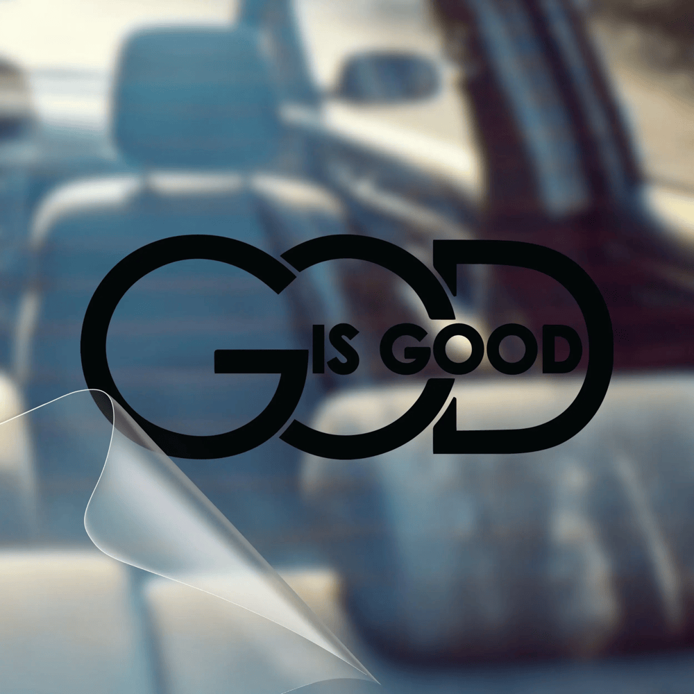 Christianartworkshop Calcomanía para auto "DIOS ES BUENO": Símbolo de fe y bendición en la carretera. - Negro - 10 unidades - image 3