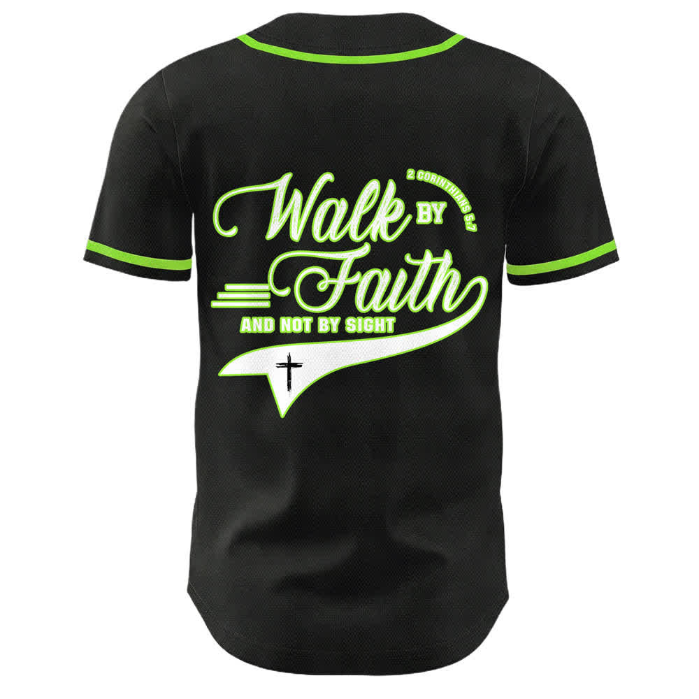 Christianartworkshop Camiseta de béisbol unisex con estampado de cruz y versículo bíblico "Camina por fe y no por vista". - image 22